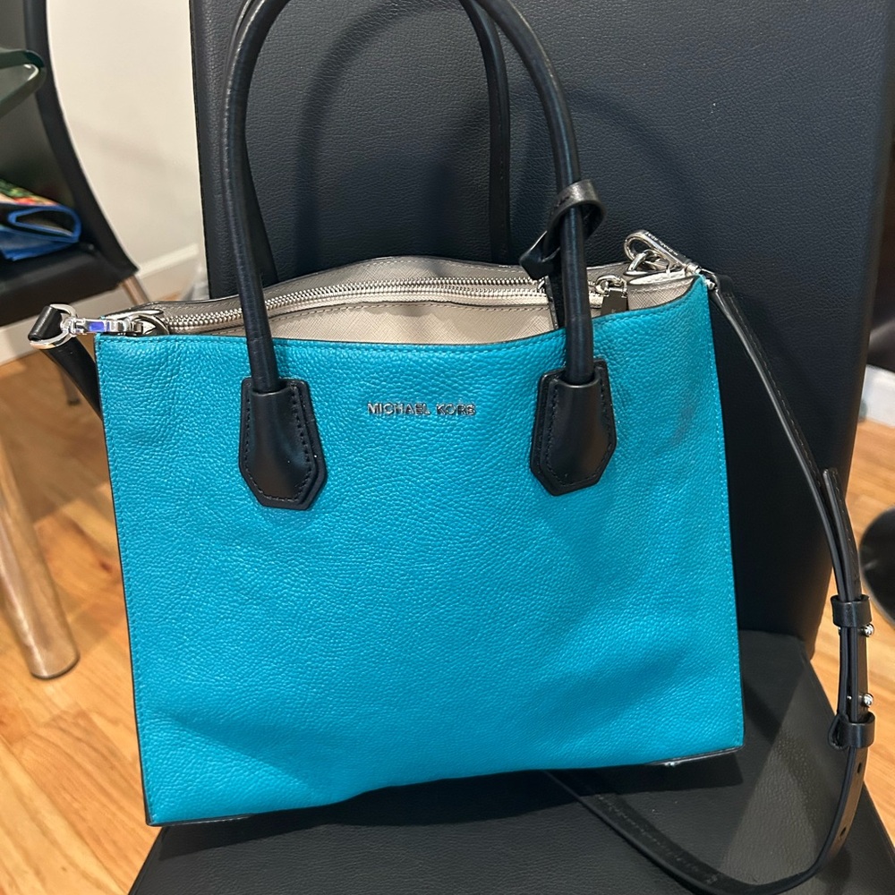 Michael Kors Teal and Black Tote